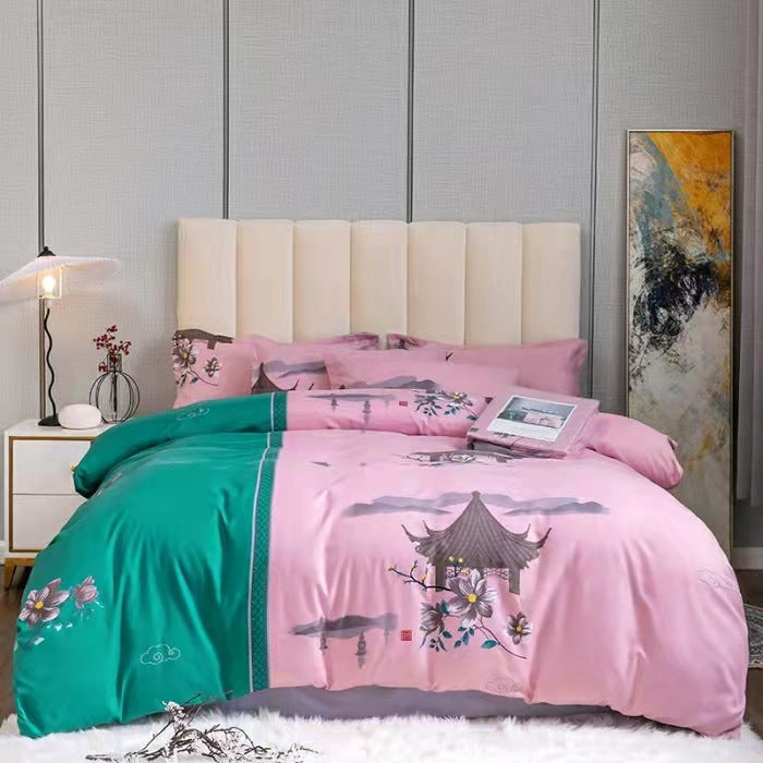 Brushed Floral Winter Bedding Set