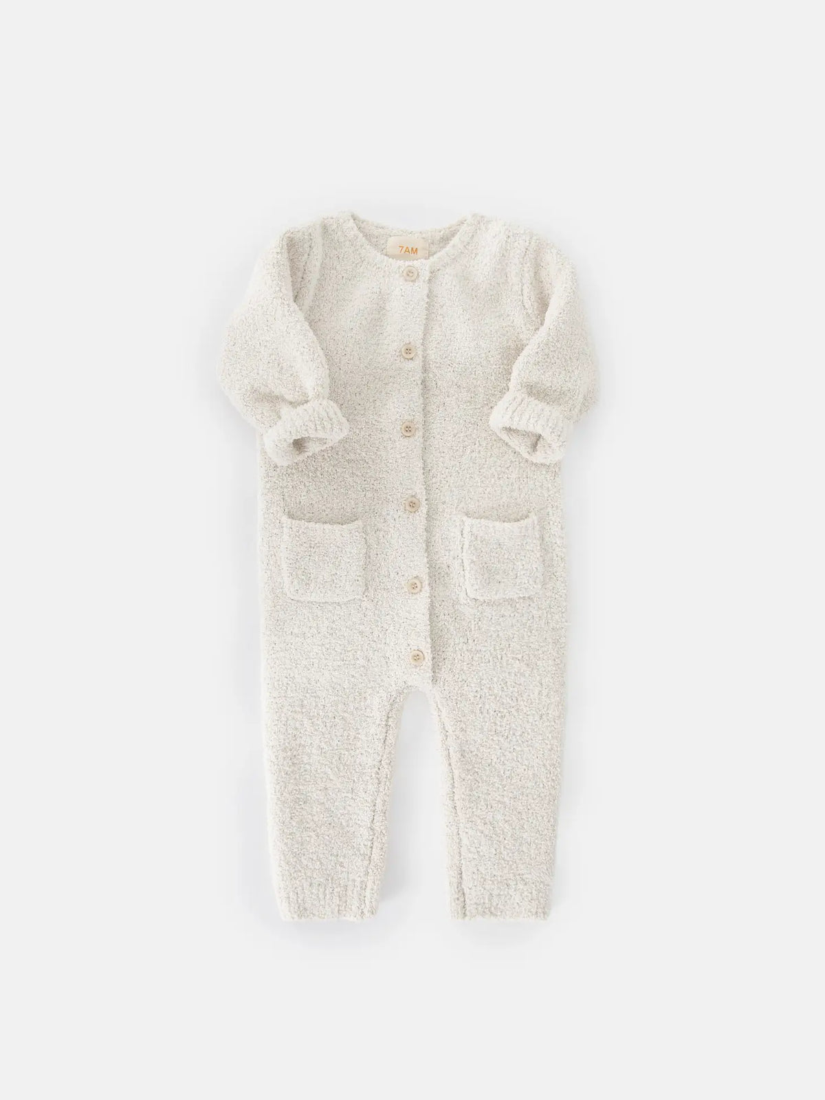 Long Sleeve Romper - Fuzzy | Ecru | 7AM
