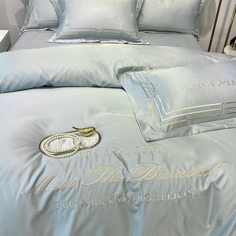 Tencel Embroidered Washed Cotton Bedding Set