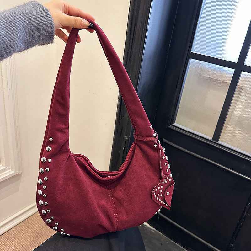 Soft Plush Underarm Tote Bag for Women, Casual Everyday Shoulder Handbag