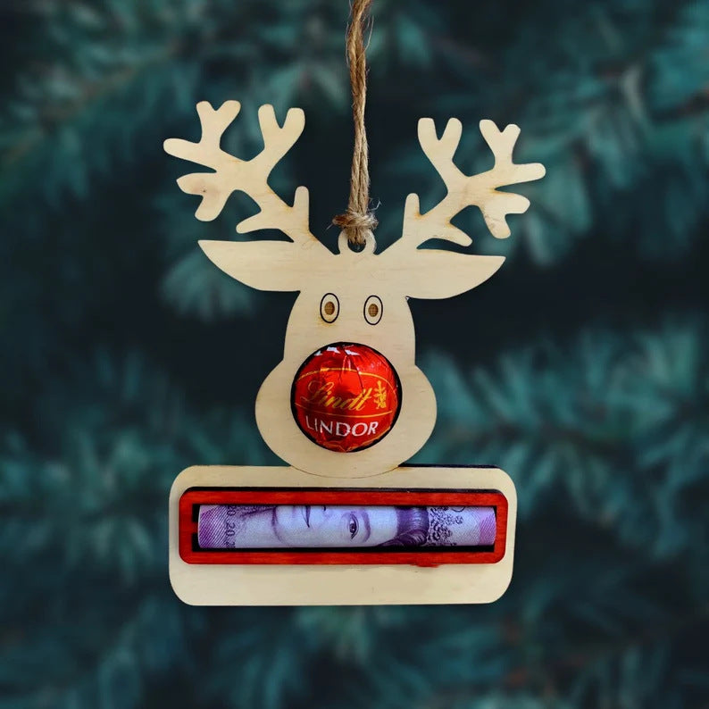 Christmas Cash Gift Ornaments Wooden Creativity