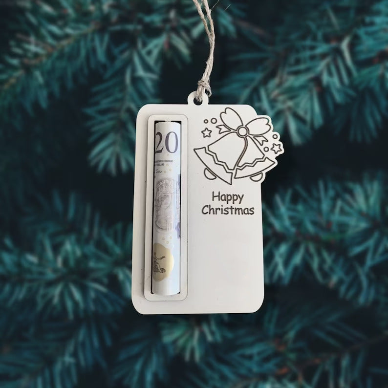 Christmas Cash Gift Ornaments Wooden Creativity
