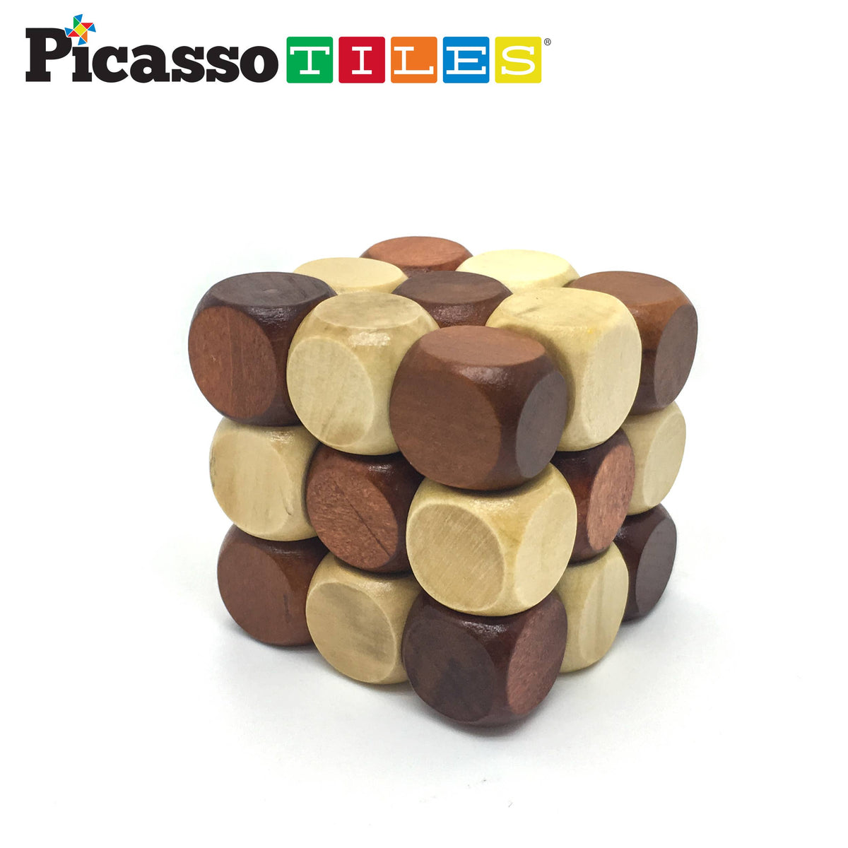 PicassoTiles - PicassoTiles 8PK Wooden Logic Puzzle - Ages 6+