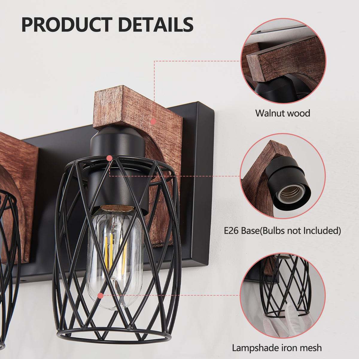 18-Inch Industrial Vintage 3-Light Wall Sconce (United States Delivery Only)