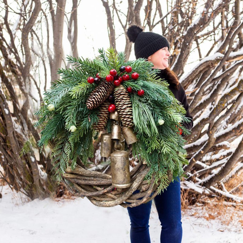 Christmas Farmhouse Boho Garland Bell Garland Door Hanging