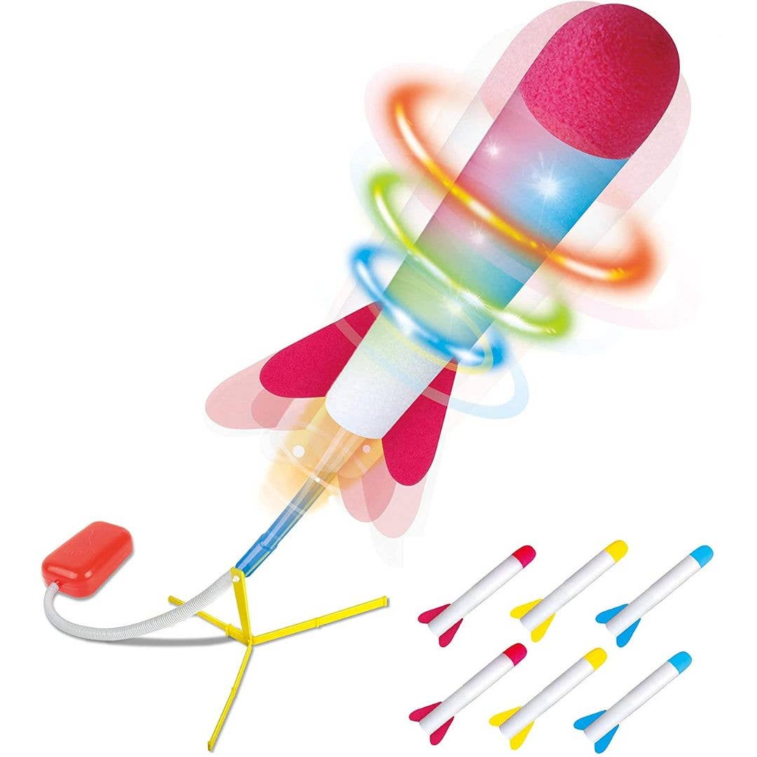 Play22 - Toy Jump Rocket Launcher Set with LED Lights - Ages 5+