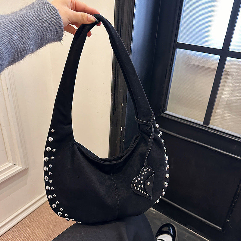 Soft Plush Underarm Tote Bag for Women, Casual Everyday Shoulder Handbag