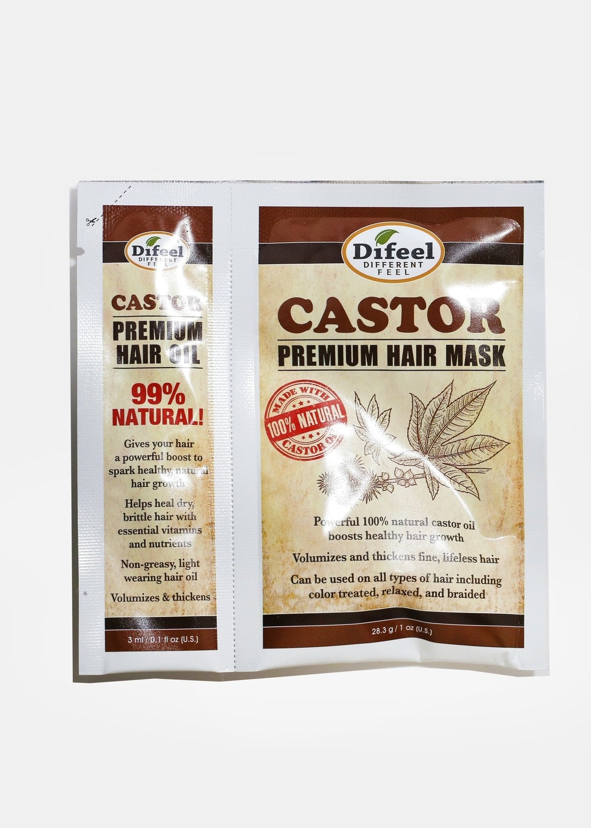 DIFEEL CASTOR HAIR OIL & MASK 3ML+28.3G