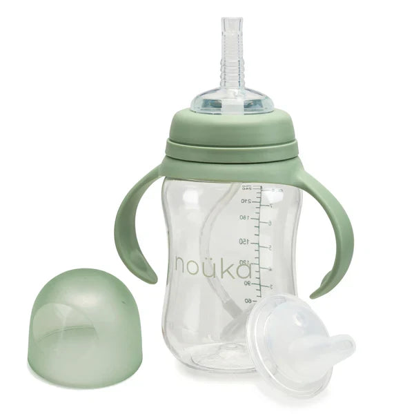 Transitional Sippy/Weighted Straw Cup | noüka | Moss