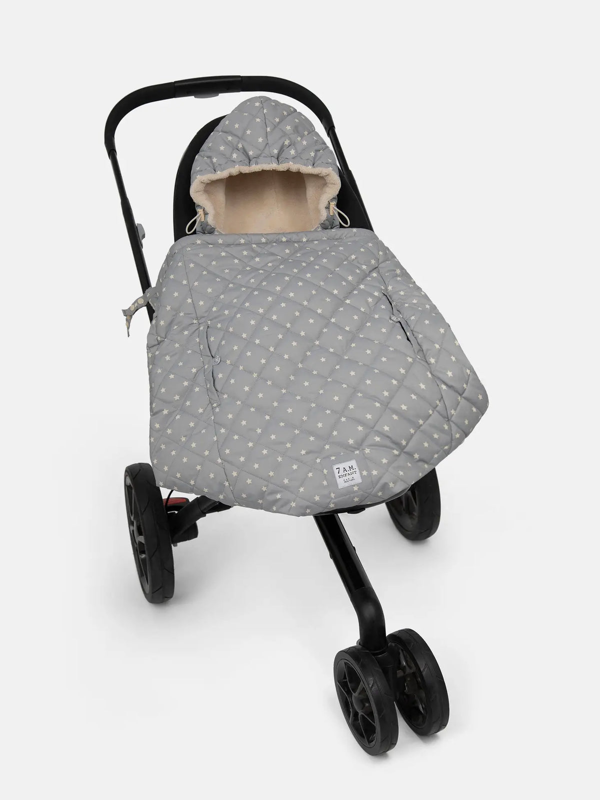 K-Poncho - Plush | 7am Enfant | Grey Stars Regular Weight