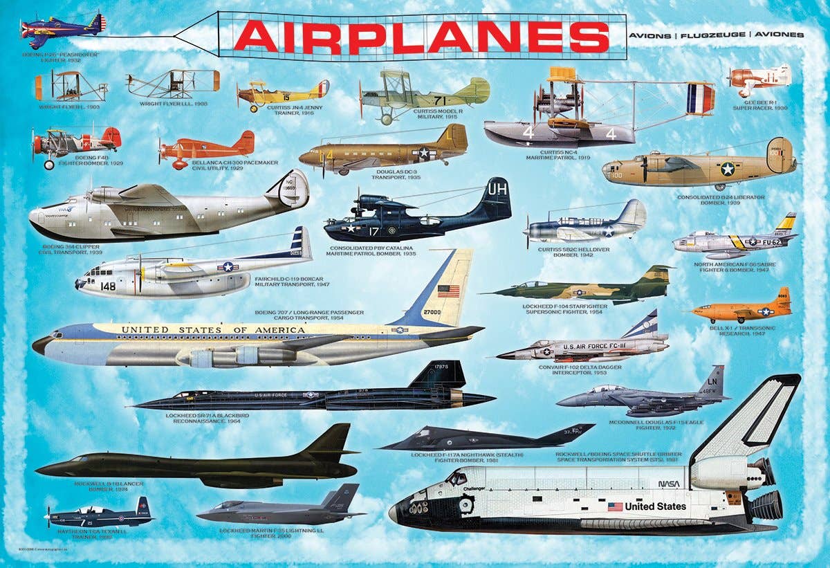 Eurographics Airplanes 100-Piece Puzzle - Ages 5+