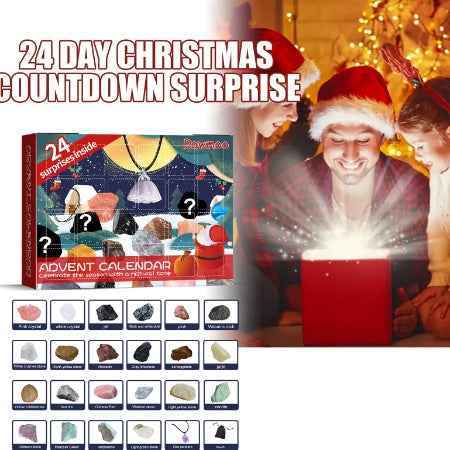 Dowmoo Christmas Advent Calendar Mineral Blind Box 24-Box Christmas Gift Toy Mineral Blind Box