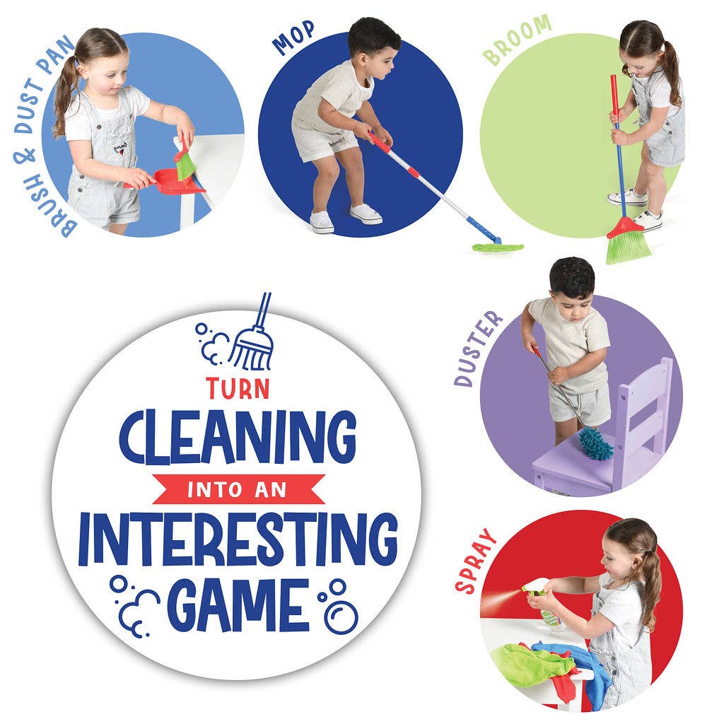 Play22 - 12-Piece Kids Cleaning Set - Toy Housekeeping Fun - Ages 3+