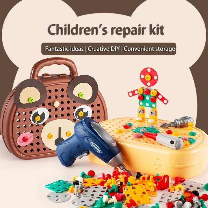 VIGOR - Play Toolbox Bear with Drill - Ages 3+