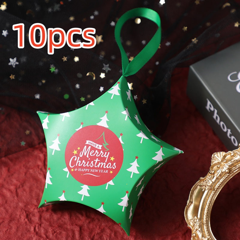 Christmas Gift Boxes Santa Claus Candy Box Star Shape Merry Christmas Boxes Bags for Home New Year Xmas Decor Kids Gifts
