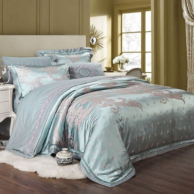 European Jacquard Satin Embroidered Bedding Set