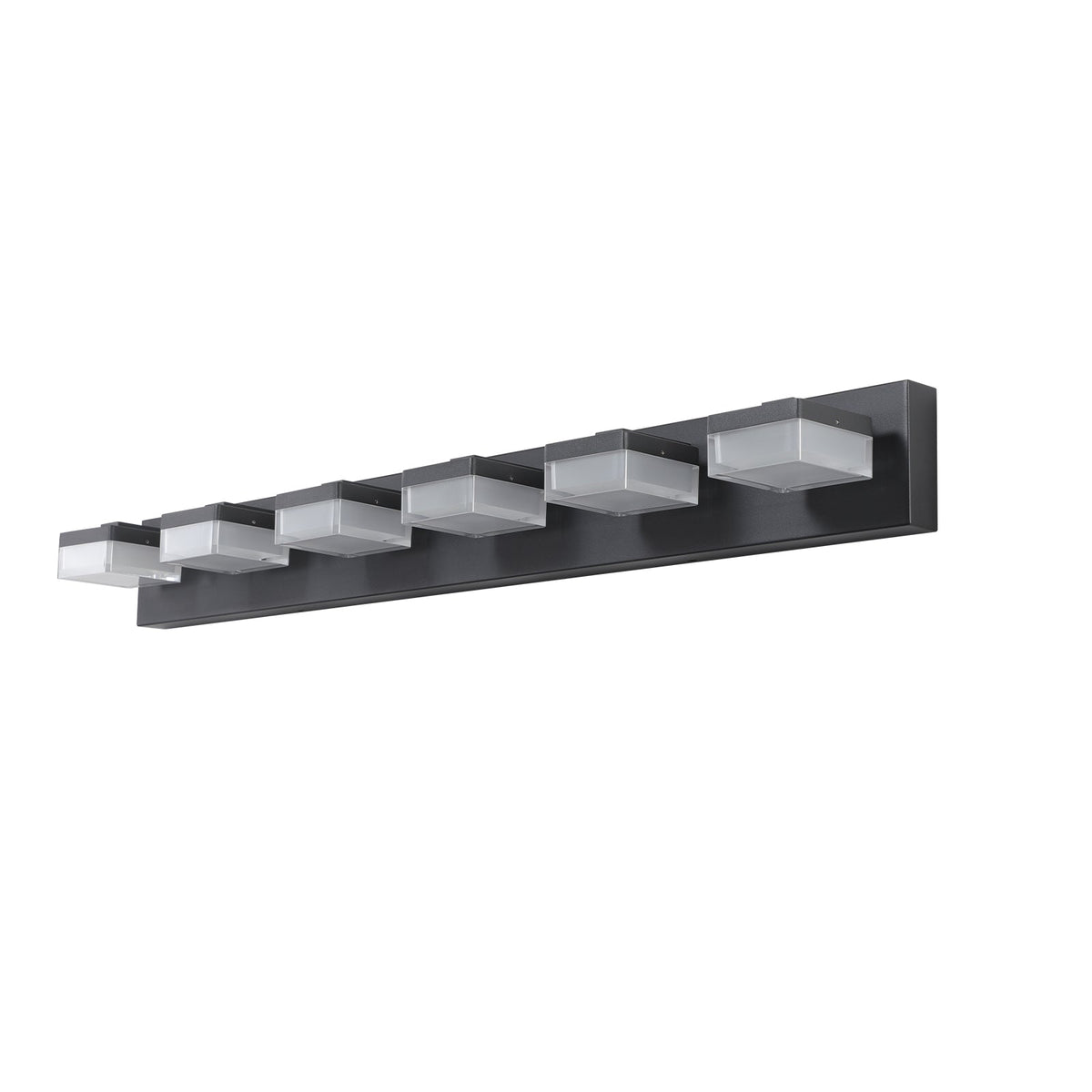 6-Light Black LED Vanity Mirror Light (United States Delivery Only)