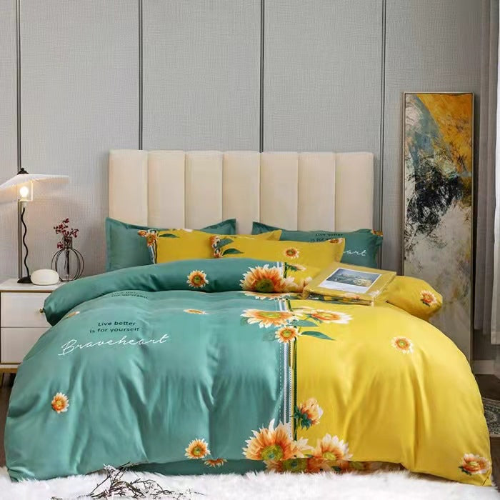 Brushed Floral Winter Bedding Set