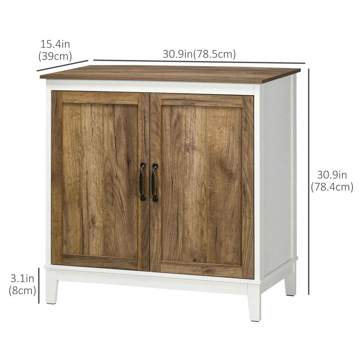 Dark Oak Farmhouse Sideboard Cabinet – 2-Door Storage Cabinet with Shelves for Kitchen & Living Room (United States & Canada Delivery Only)