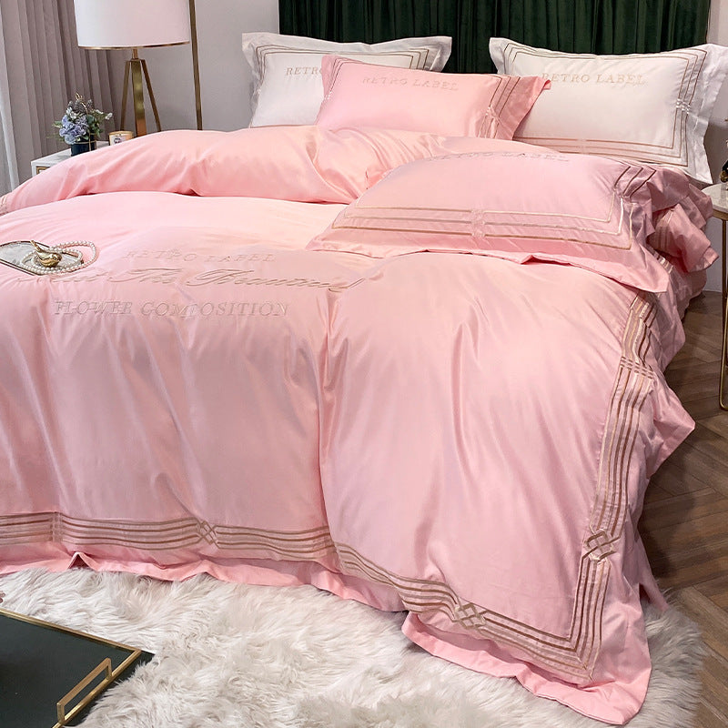 Tencel Embroidered Washed Cotton Bedding Set