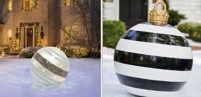Giant Inflatable 60cm Christmas Ball Ornaments, Outdoor Waterproof PVC Ornament Ball, Holiday Decor, Pack Options