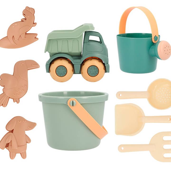 Tutete - Monnka Sea Green Beach Toy Set - 9-Piece - Ages 2+