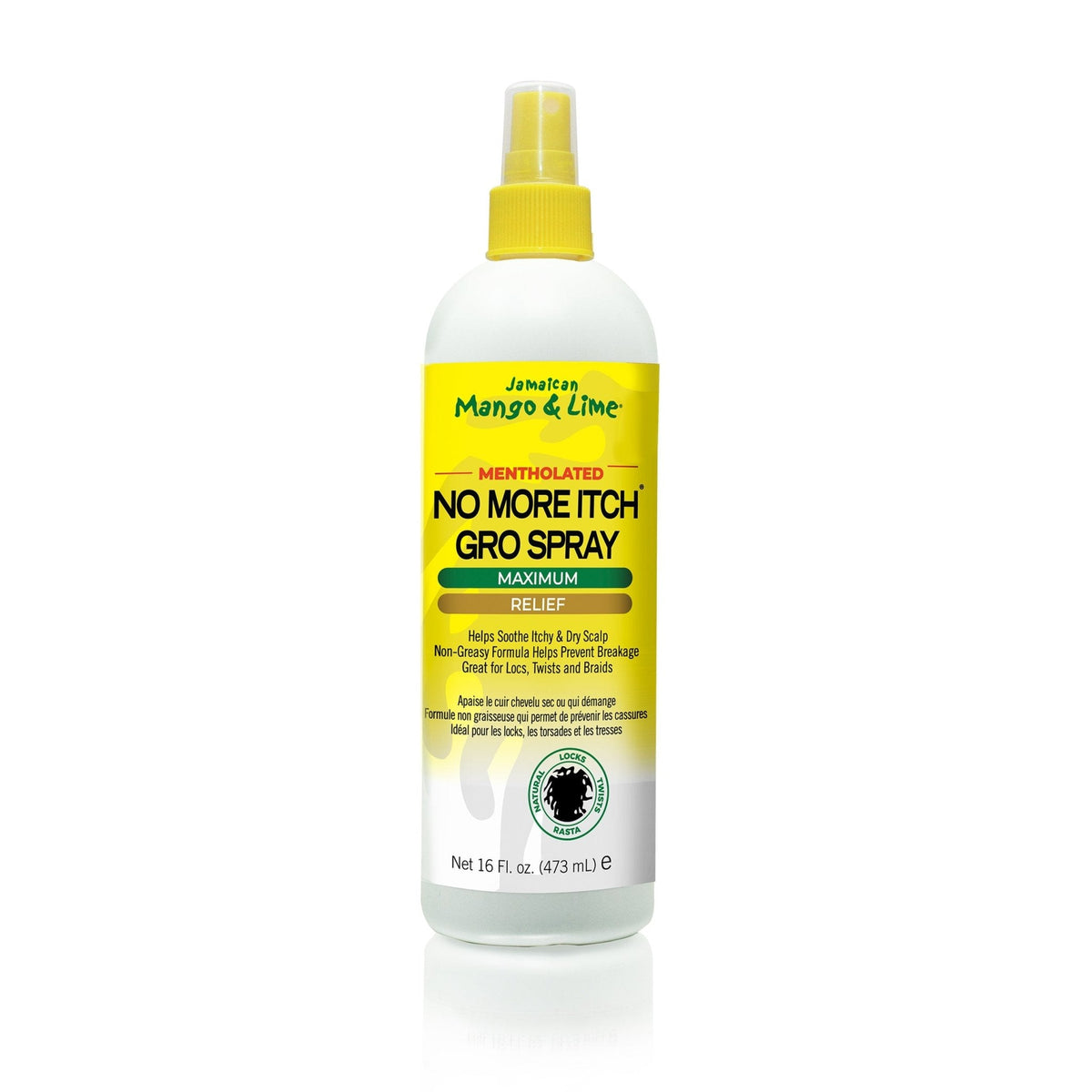 JAMACIAN MANGO & LIME MAXIMUM MENTHOLATED NO MORE ITCH GRO SPRAY 16 OZ