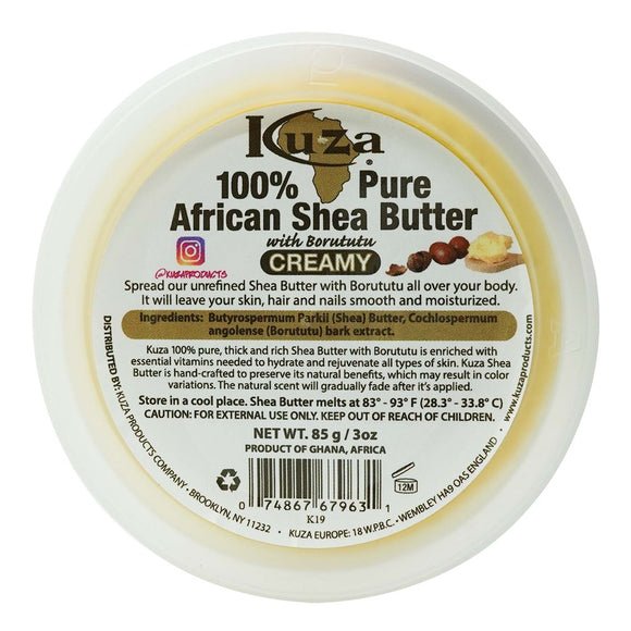 KUZA 100% SHEA BUTTER YELLOW CREAMY 3 OZ