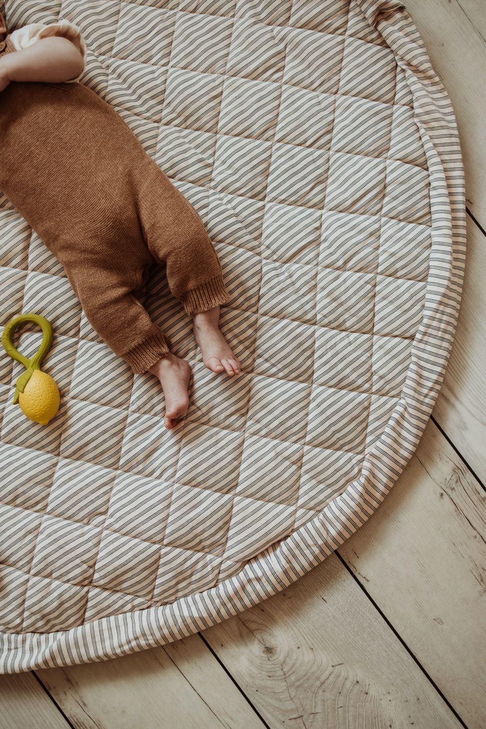 Organic Soft Babymat & Bag | Blue Stripes | play&go