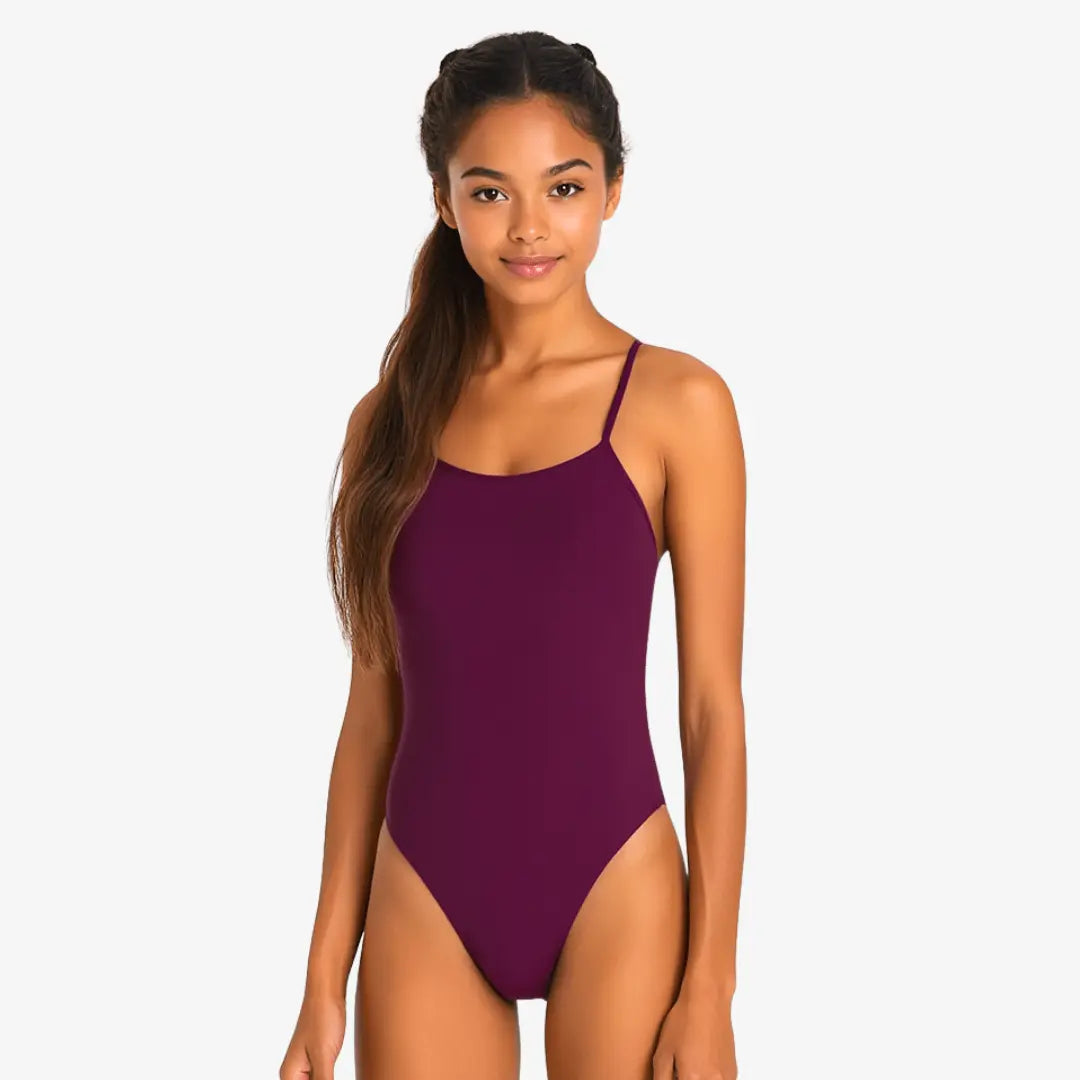 Merlot Tie-Back One-Piece Training Swimsuit by Norca