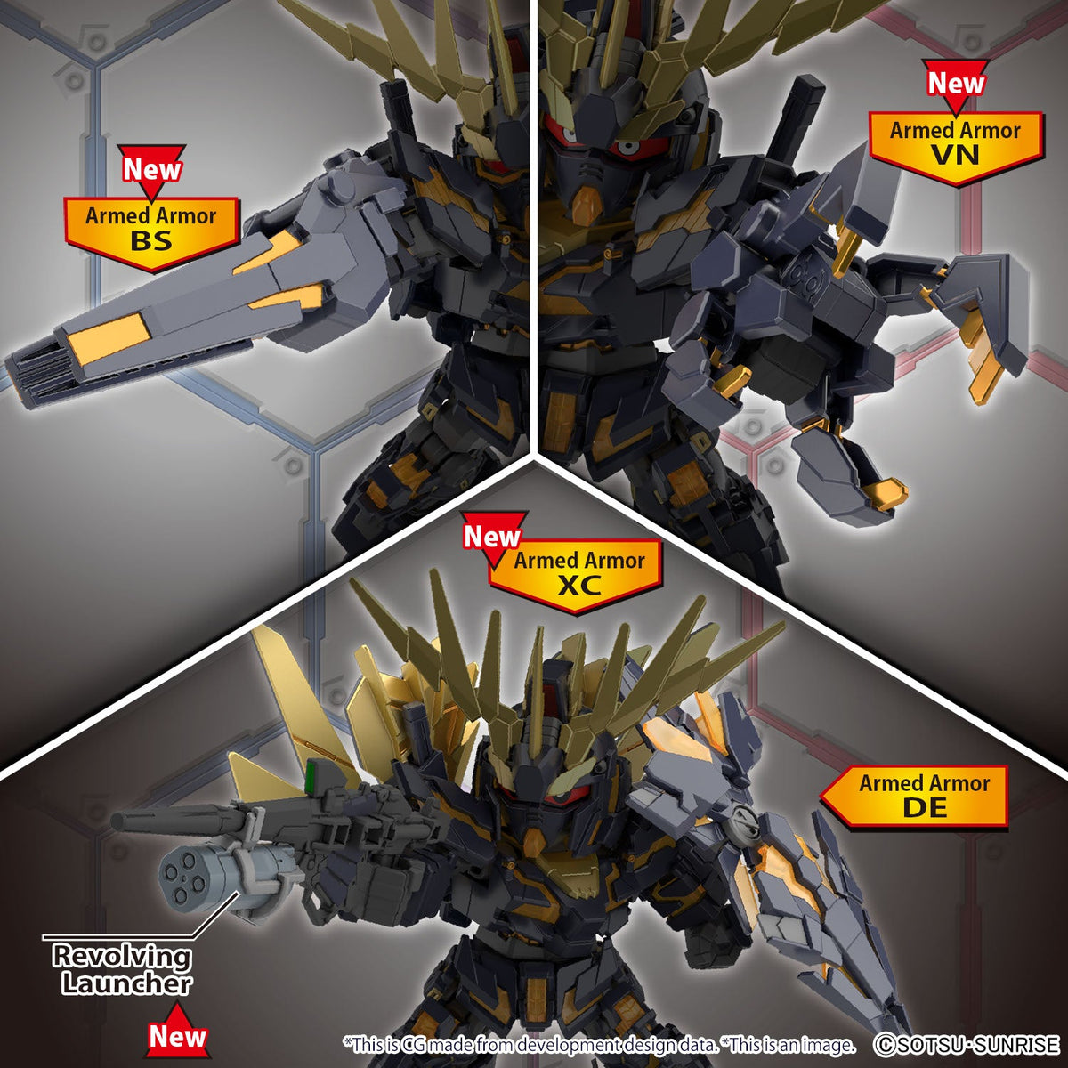 SD GUNDAM CROSS SILHOUETTE UNICORN GUNDAM 02 BANSHEE - DESTROY MODE- & BANSHEE NORN PARTS SET