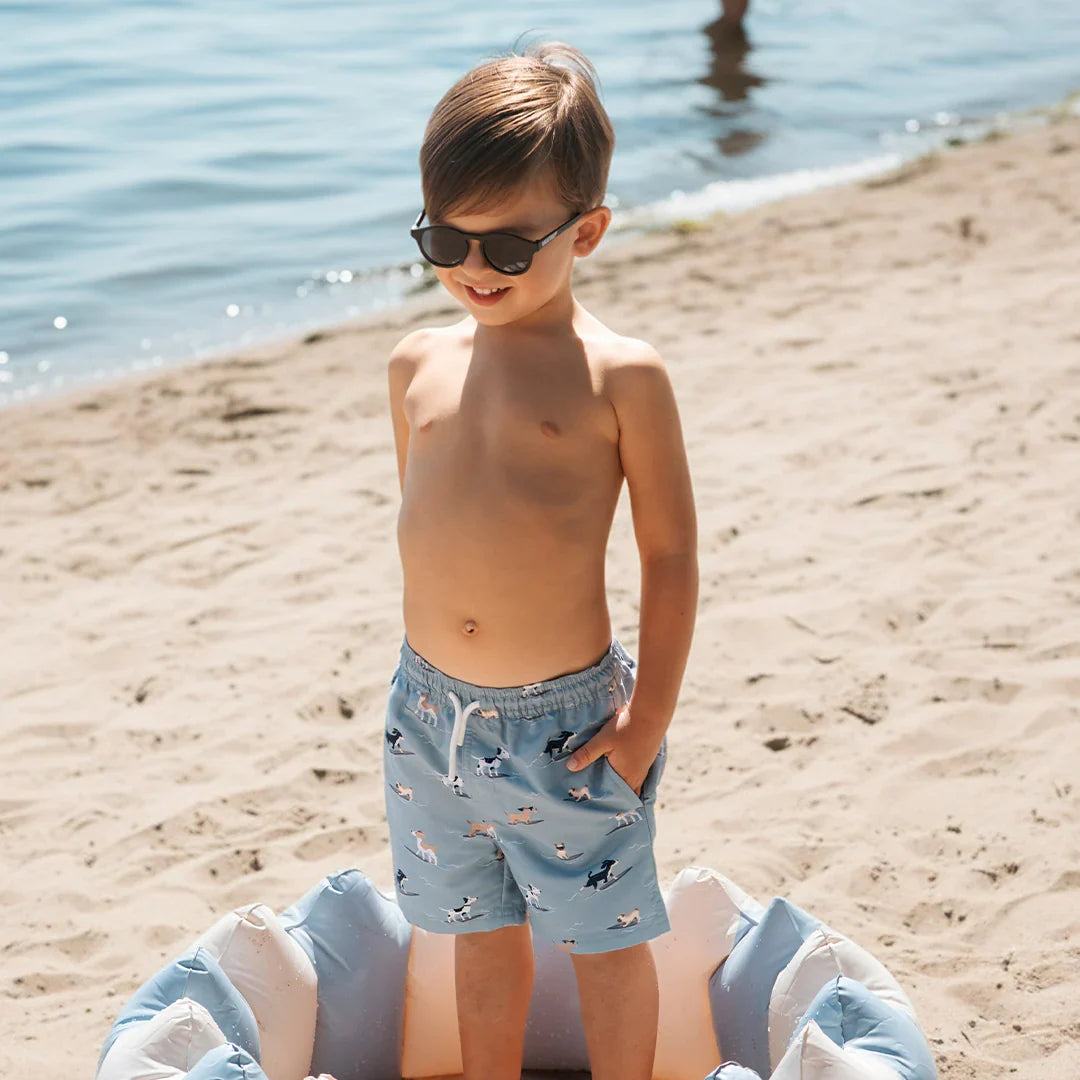 Swim Trunk | Surfing Pups on Blue | Petit Lem
