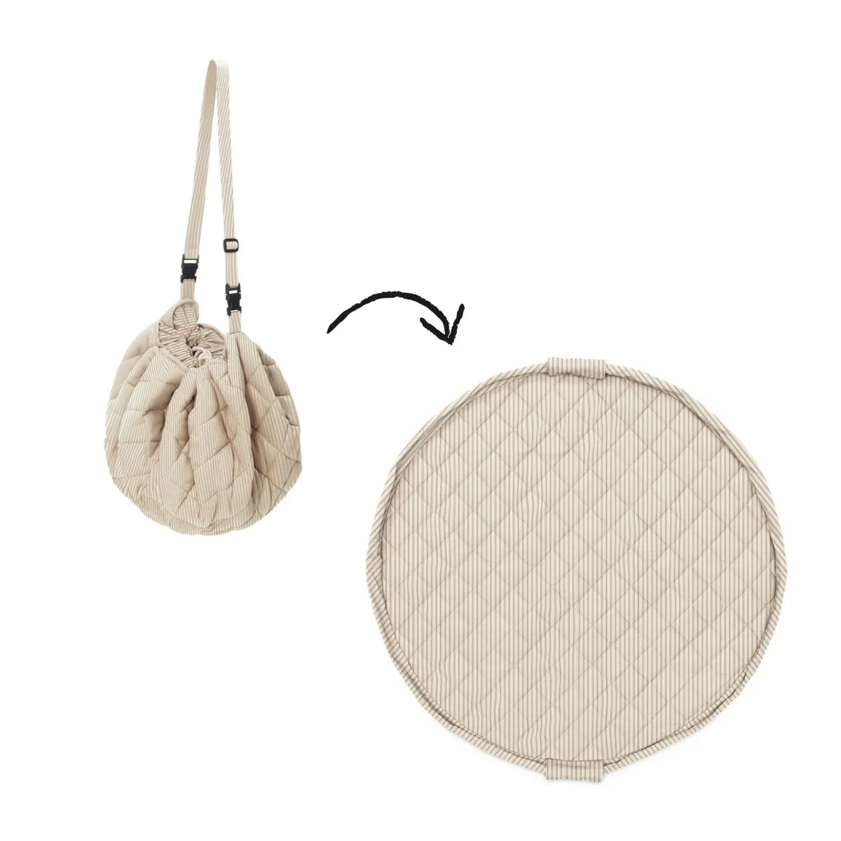 Organic Soft Babymat & Bag | Blue Stripes | play&go